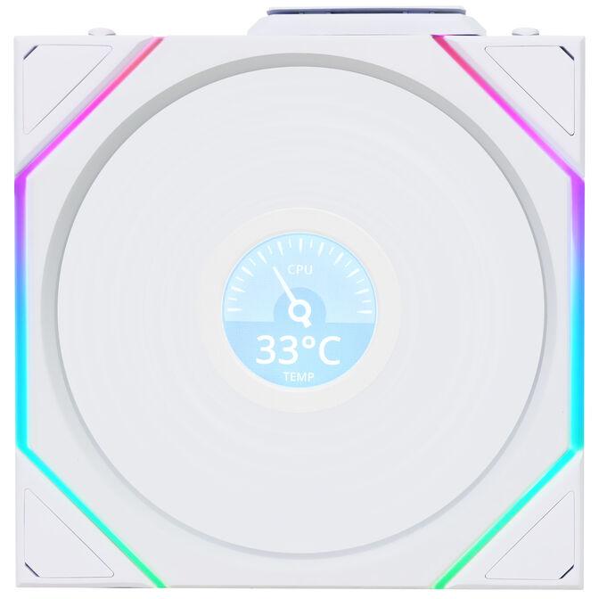 Ftohës për Kasë Lian Li UNI TL Wireless / 120mm / 350-1900 RPM / ARGB / PWM / LCD / 3-Pack – Bardhë - 3
