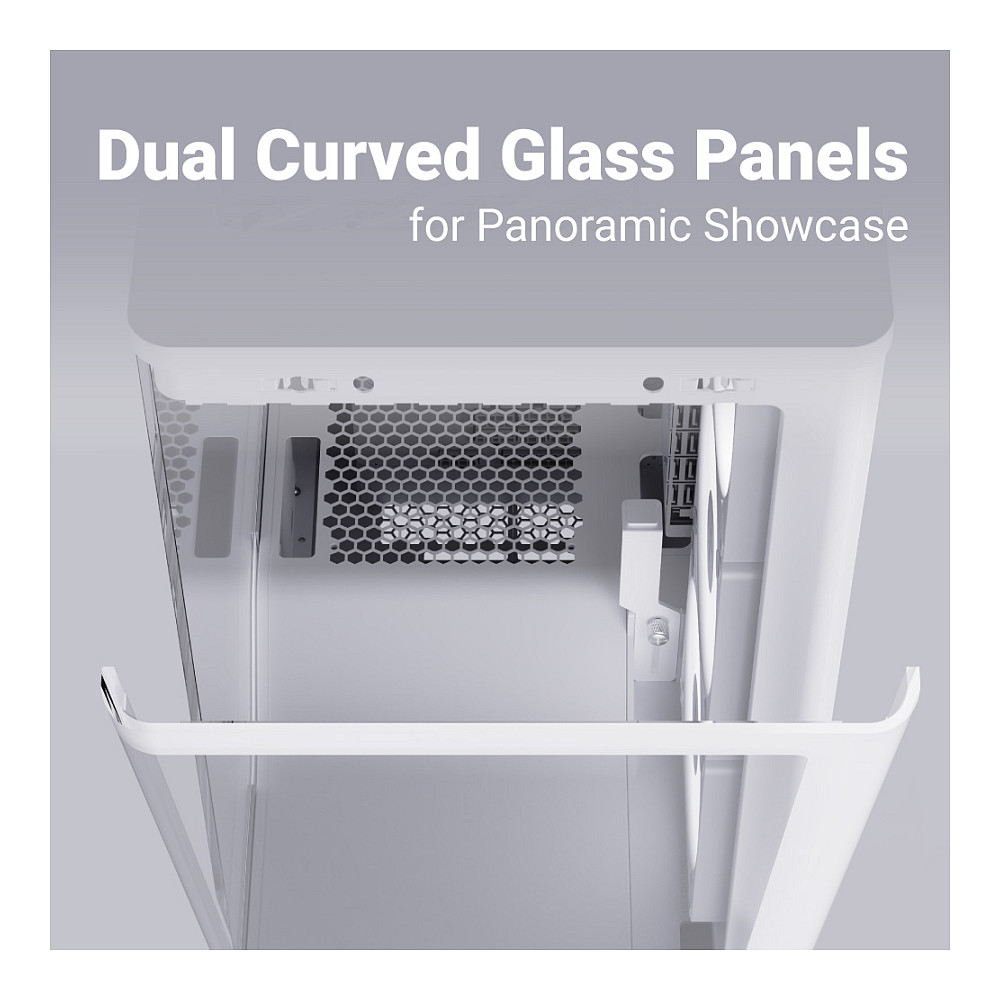 Kasë PC Aerocool P500A / Midi Tower / ATX / 3x 120mm + 1x 120mm Fan / Tempered Glass - Bardhë - 10