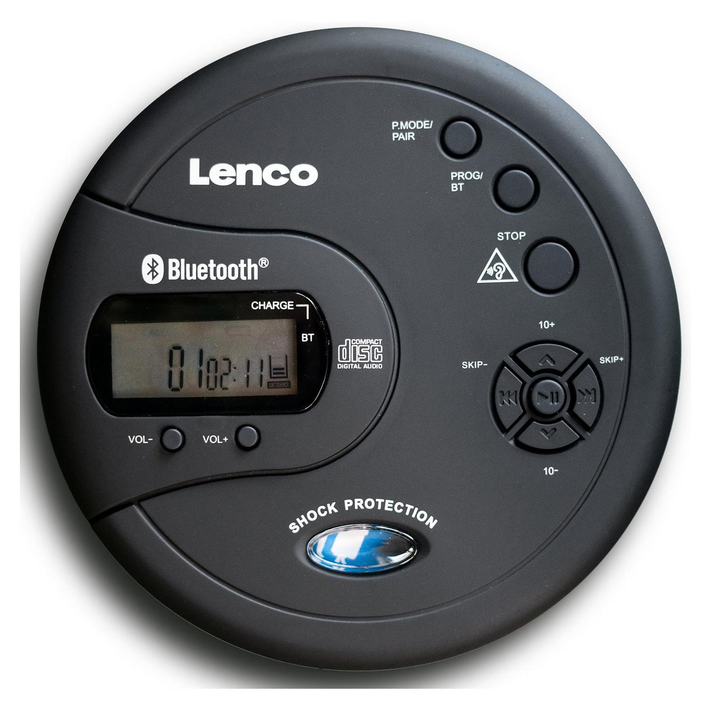 CD Player portativ Lenco CD-300, MP3, Ekran LCD, Kontroll i volumit me butona - Zezë - 2