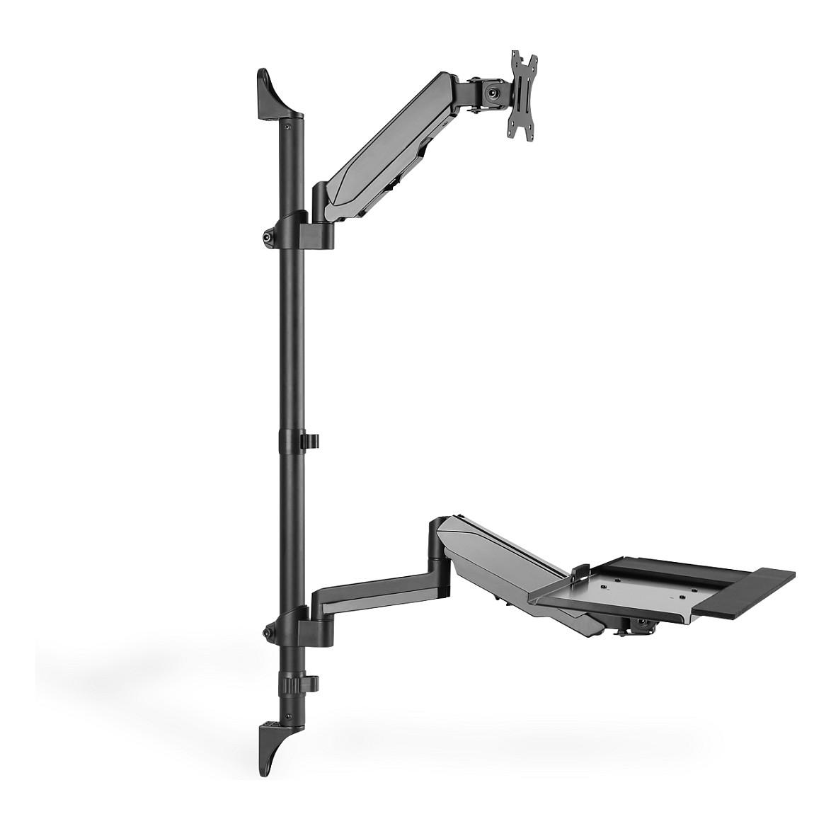 Mbajtëse për Monitor DIGITUS DA-90372 / 1 Monitor / 17"-32" / 8kg / VESA 75x75-100x100 / Montim në Mur / Sit-Stand - Zezë - 2