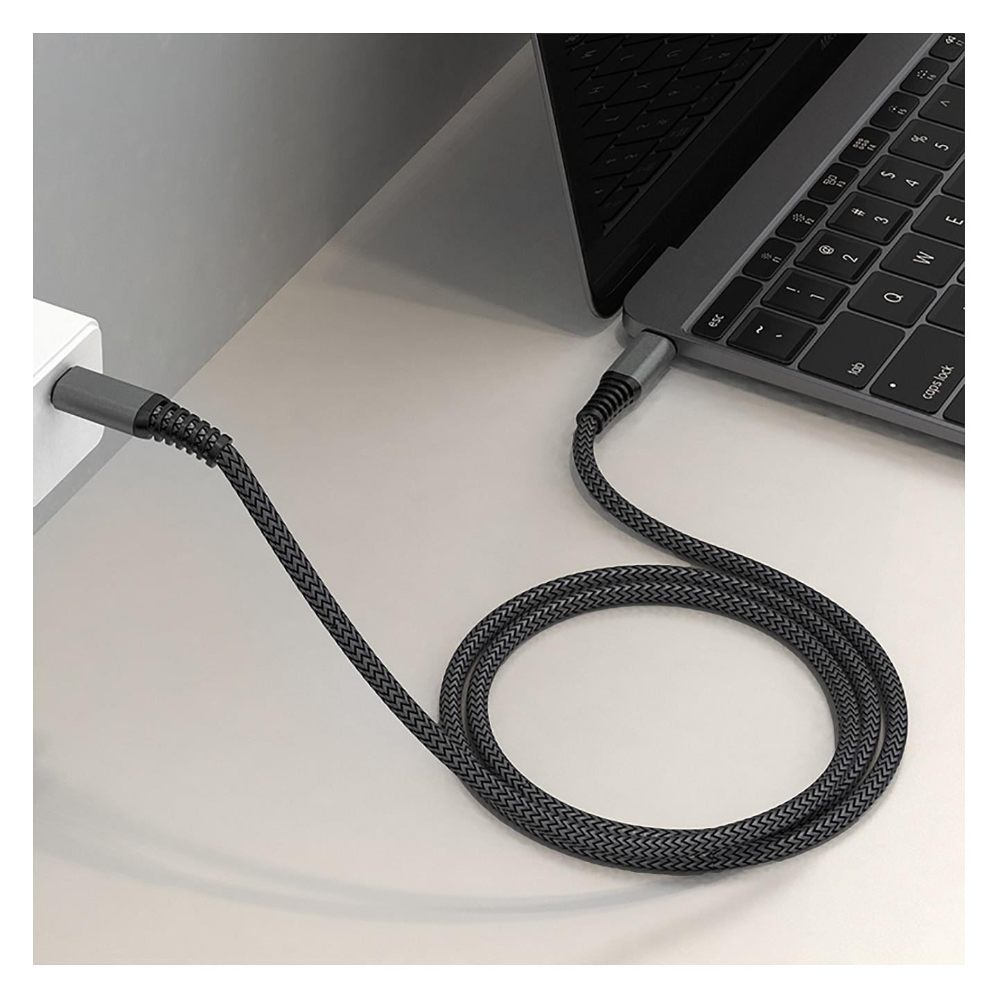 Kabllo USB 4smarts PremiumCord 456267 / USB-C në USB-C / 3m / 100W / USB 2.0 / 480 Mbps / PD 3.0 / Nylon - Zezë - 6