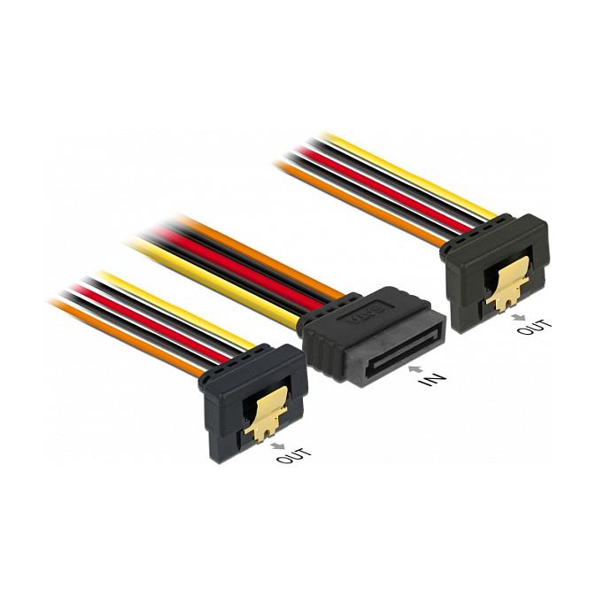 Kabllo për Furnizim me Energji DeLOCK 60159, SATA 15-pin në 2 x SATA 15-pin, 30 cm - Shumëngjyrëshe - 2