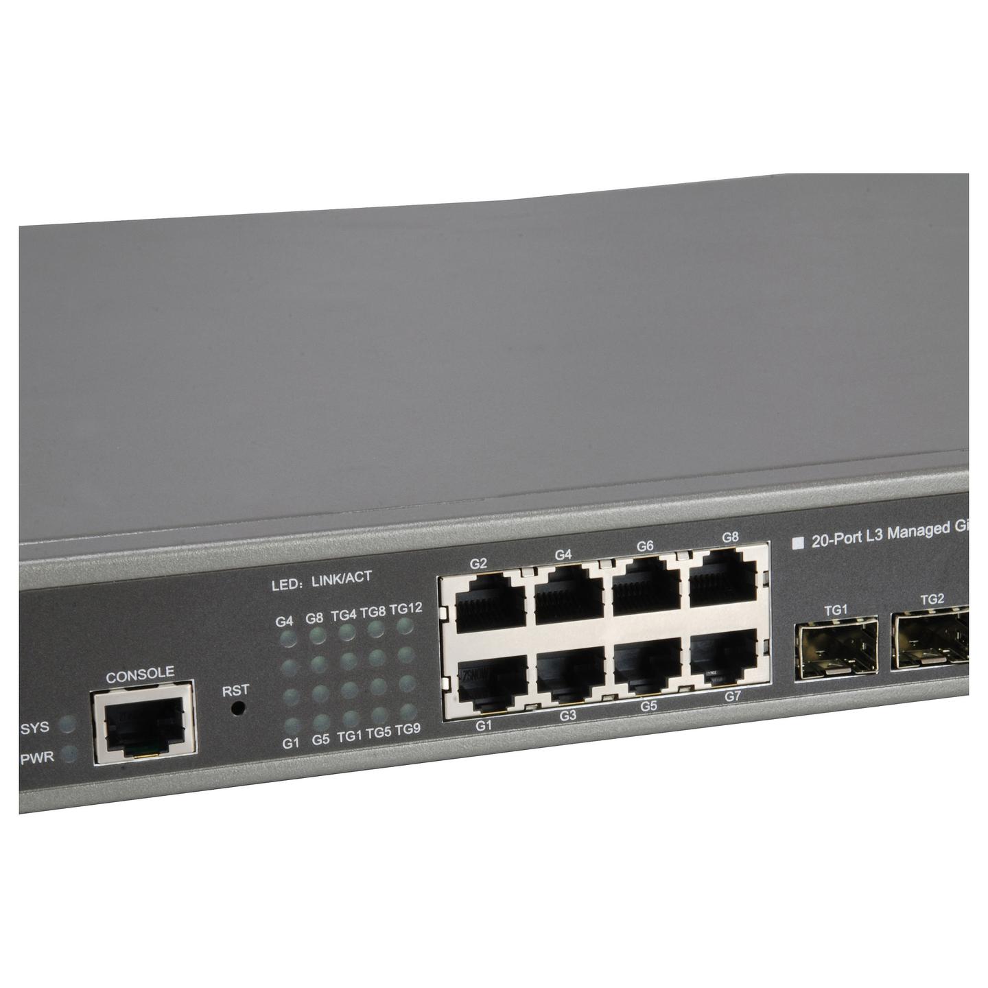 Switch LevelOne GTL-2091, Layer 3 Managed, 12x 10GbE SFP+, 8x Gigabit Ethernet RJ45 - Hiri - 5