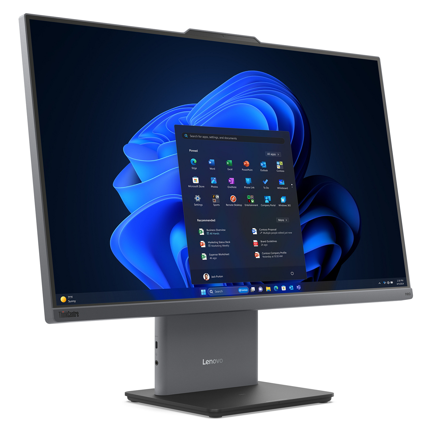 AIO Lenovo ThinkCentre neo 50a 27 Gen 5 / i7 / 16GB DDR5 / 512GB SSD / 27' Full HD IPS / Intel UHD Graphics / Webcam / - Gri - 3