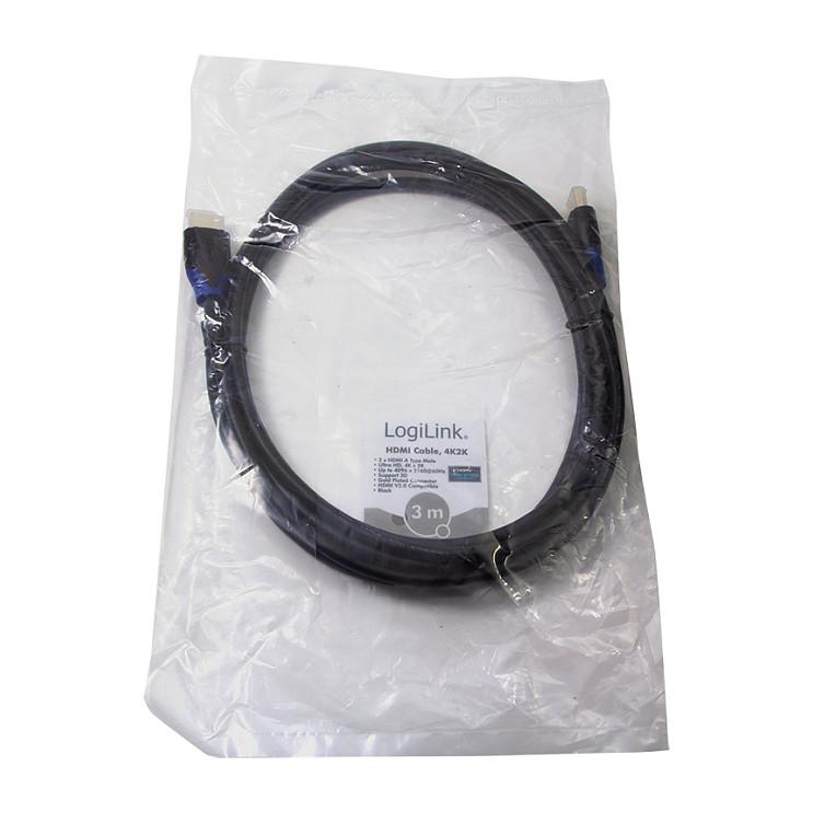 Kabllo HDMI LogiLink CH0063 / HDMI në HDMI / 3m / HDMI 2.0 / 4K 60Hz / High Speed / Ethernet - Zezë - 5