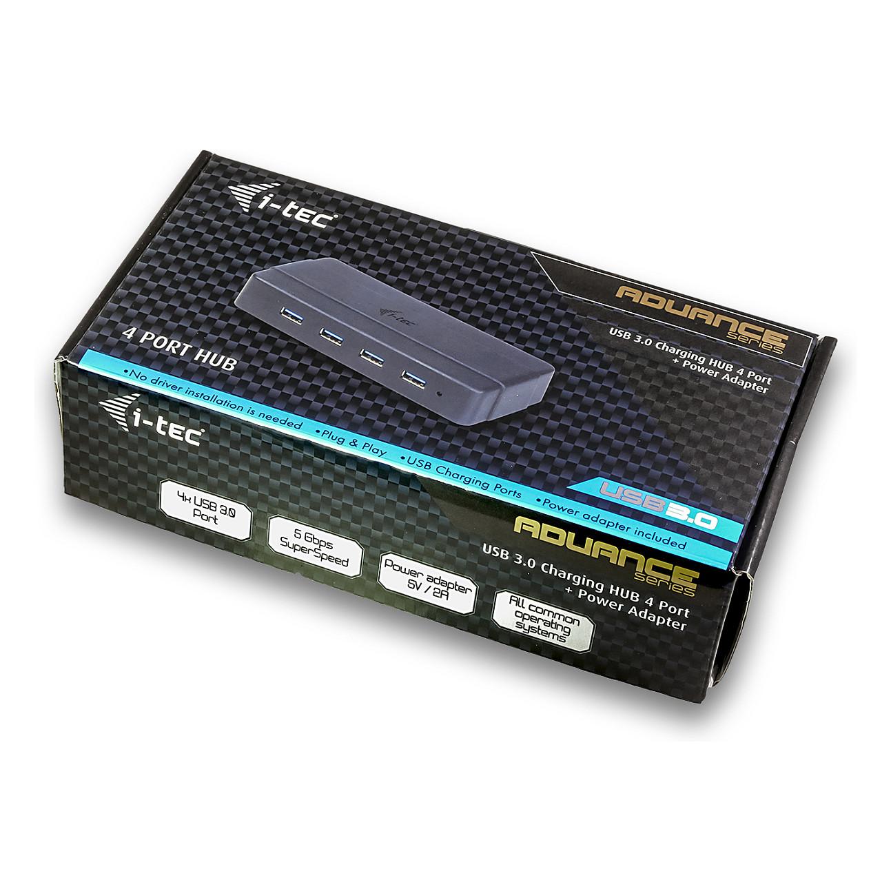 Hub USB-A i-tec U3HUB445, 4x USB-A 3.2 Gen 1, 5Gbps, BC 1.2, Adaptor Energjie - Zezë - 6