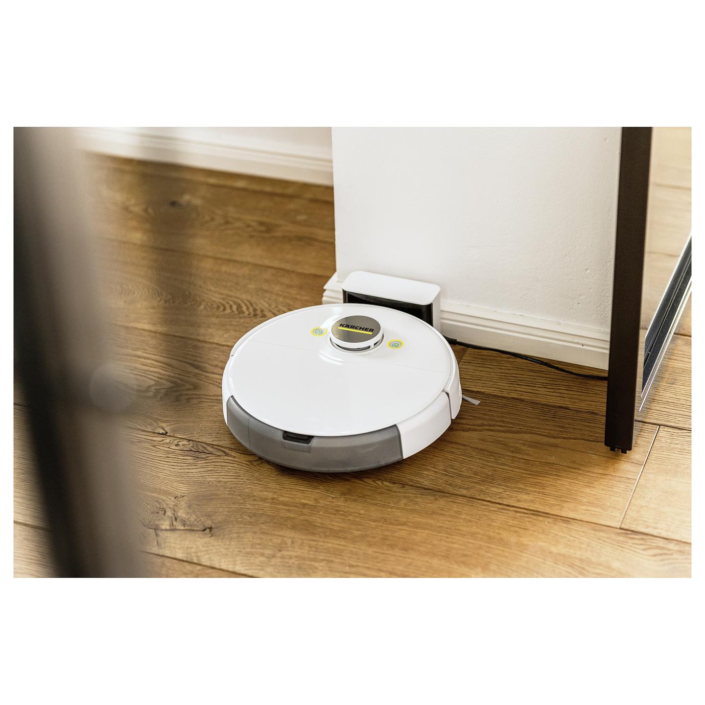 Fshesë Robotike Kärcher RCV 5 / Robot Fshesë me Mop / LiDAR / 5000 Pa / 330 ml / 240 ml - Bardhë - 12