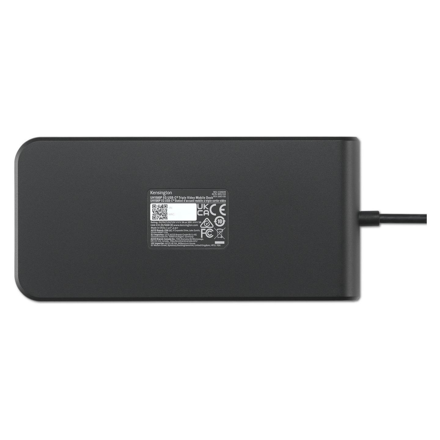 Docking Station Kensington UH1500P EQ, 3× Video, USB-C, USB-A, Gigabit Ethernet, PD 85 W – Zezë - 4