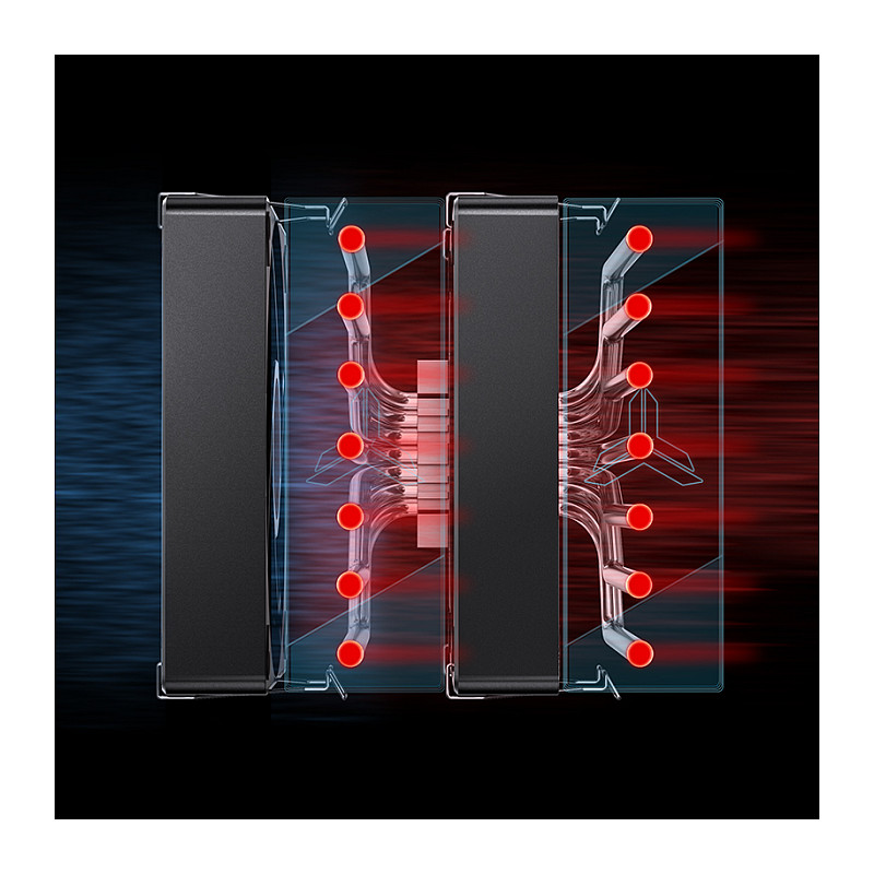 Ftohës për Procesor Jonsbo CR-3000 / Dual Tower / 260W TDP / 2×120mm PWM Fan / ARGB – Zezë - 7