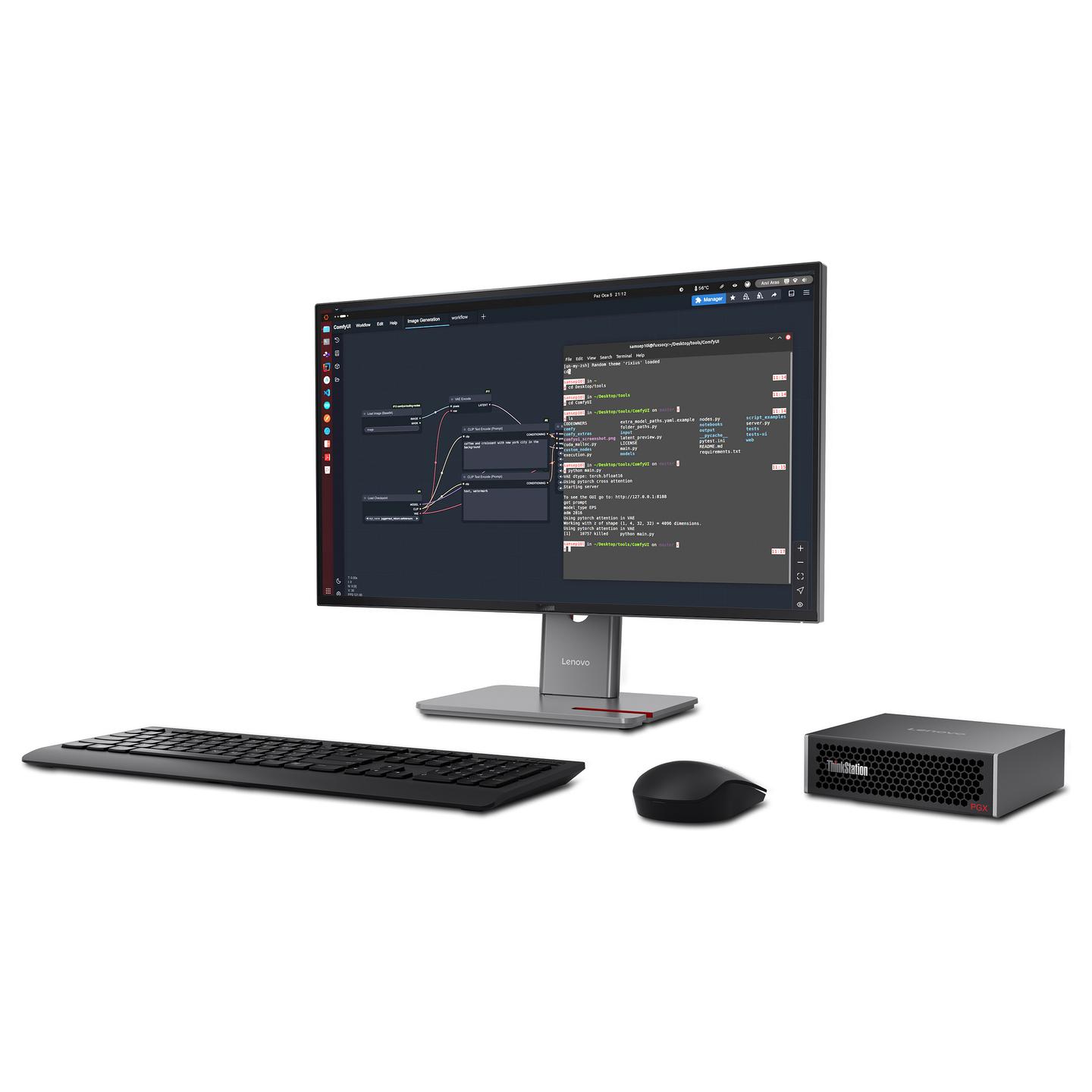 Mini Kompjuter Lenovo ThinkStation PGX, GB10 Grace Blackwell, 128GB LPDDR5X, 4TB, NVIDIA Blackwell - Zezë - 9