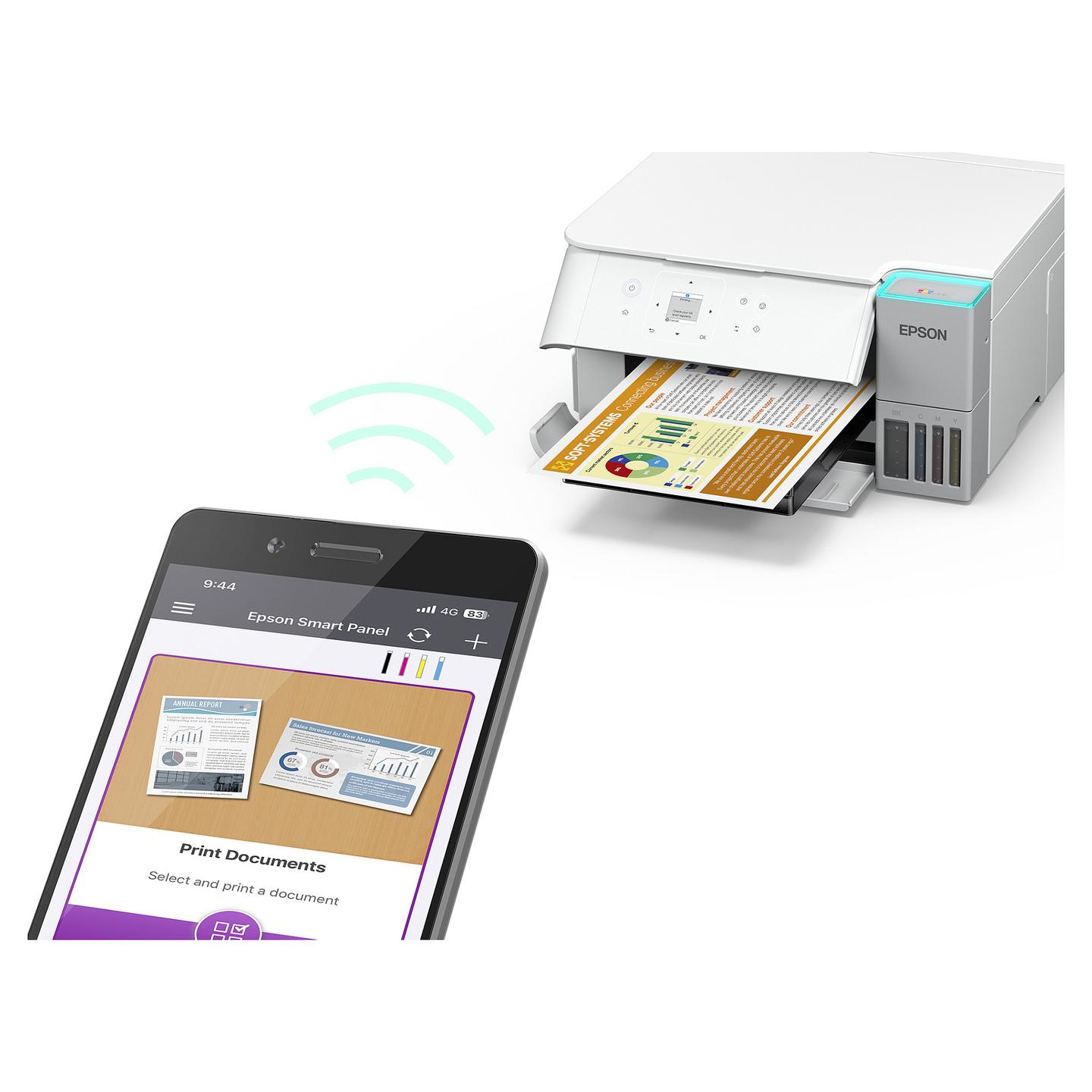 Printer Multifunksional Epson EcoTank ET-2956, A4, Inkjet, Wi-Fi, Printim, Skanim, Kopjim - Bardhë - 16