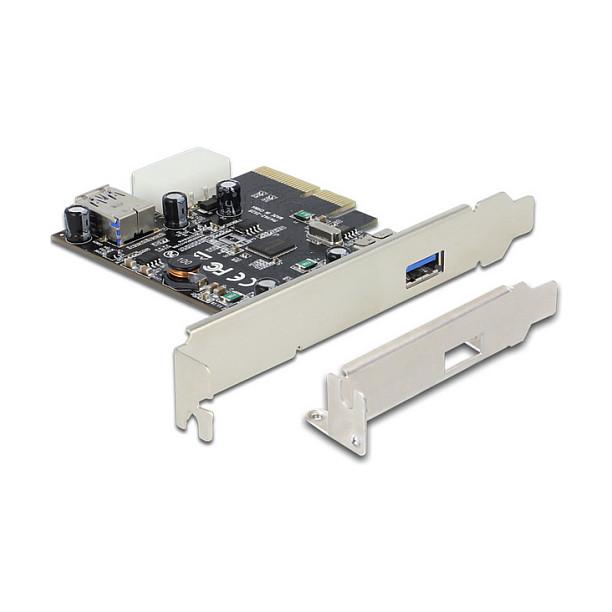 Kartë Zgjerimi PCI Express Delock 89399 / PCIe 3.0 x4 / 2x USB Type-A 10Gbps / Asmedia ASM1142 / Low Profile