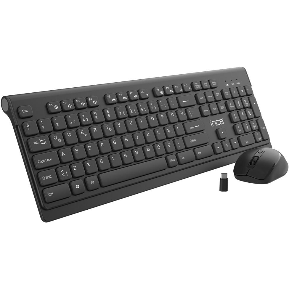 Combo (Tastierë & Maus) INCA IWS-519, Wireless, USB-C/A, Full-Size, 104 Taste, 12 Taste Multimediale, Ergonomik - Zezë - 5