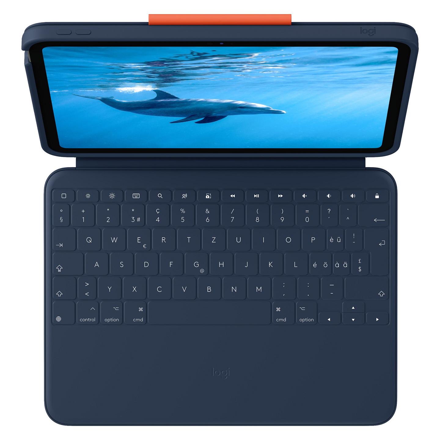 Case me Tastierë për Tablet Logitech Rugged Combo 4, për iPad 10th Gen, Tastierë QWERTZ, Smart Connector, Classic Blue - Blu - 4