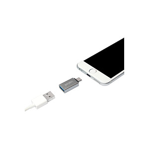 Adapter USB LogiLink AU0042 / USB-C mashkull në USB-A femër / USB 3.2 Gen 1 / 5 Gbit/s / OTG / 15W - Argjend - 5