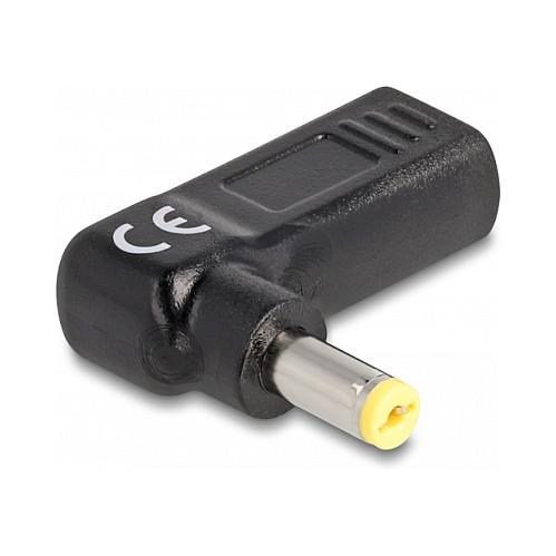 Adapter Karikimi DeLOCK 60009 / USB Type-C Femër në Acer 5.5 × 1.7 mm Mashkull / 90° / 19 V / 3 A - Zezë - 2