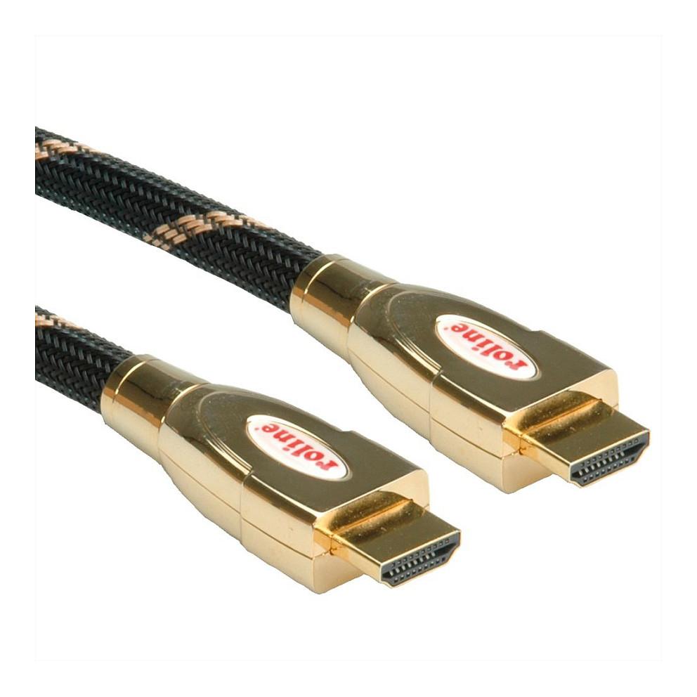 Kabllo HDMI ROLINE GOLD 11.04.5690 / HDMI në HDMI / 1m / HDMI 2.0 / 4K 60Hz / Ethernet - Zezë/Artë - 5