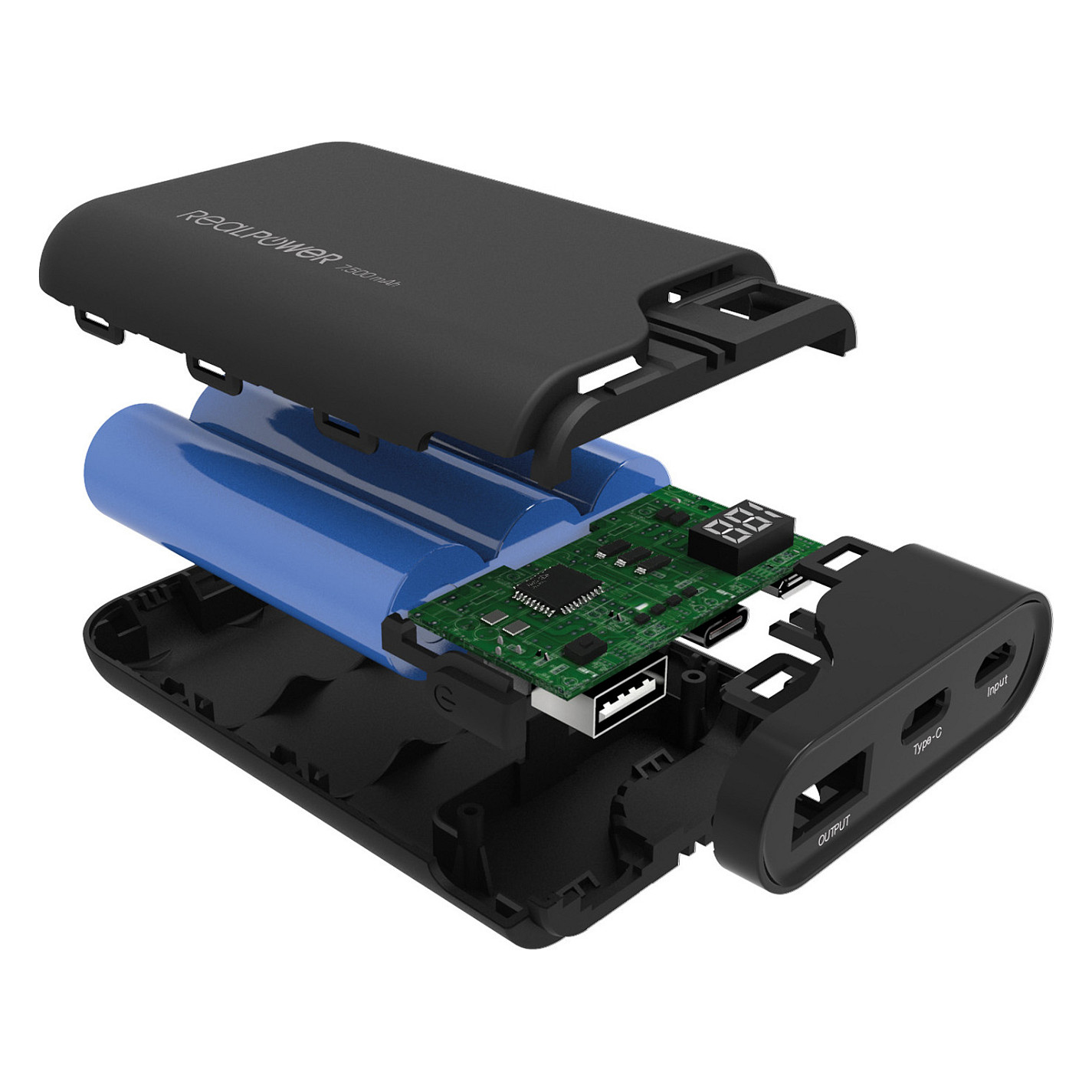 Powerbank RealPower Ultron PB-7500C / 7500mAh / USB-C + USB-A / 10.5W - Zezë - 4
