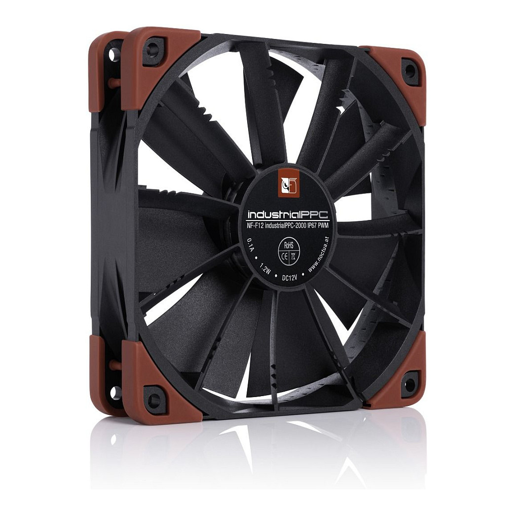 Ftohës për Kasë Noctua NF-F12 industrialPPC-24V-2000 SP IP67 PWM / 120mm / 25mm / 0-2000 RPM / PWM / 121.8 m³/h / 3.94 mmH₂O / IP67 – Zezë - 2
