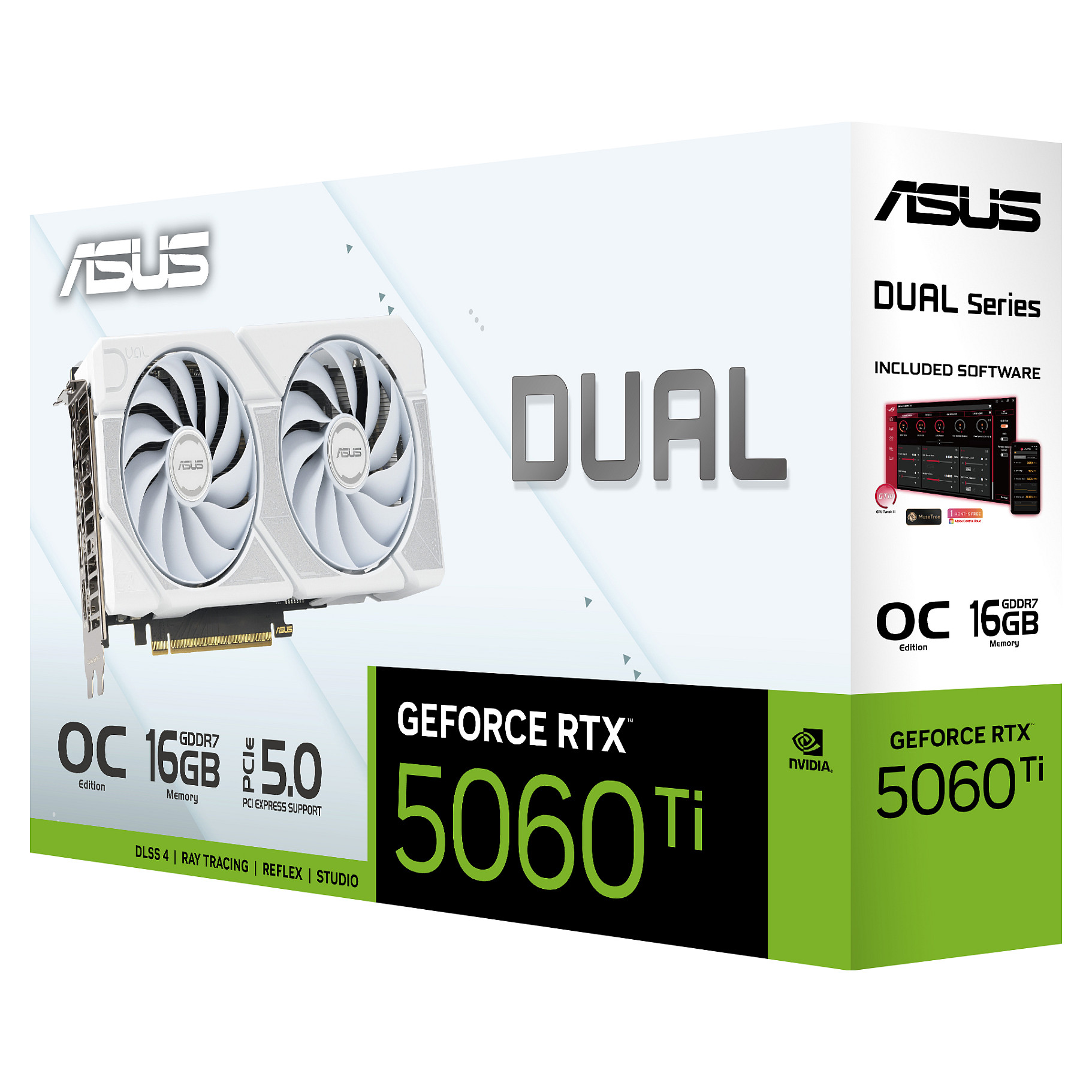 Kartë Grafike NVIDIA ASUS Dual GeForce RTX 5060 Ti OC Edition / 16GB GDDR7 / PCIe 5.0 / Dual Fan - Bardhë - 13