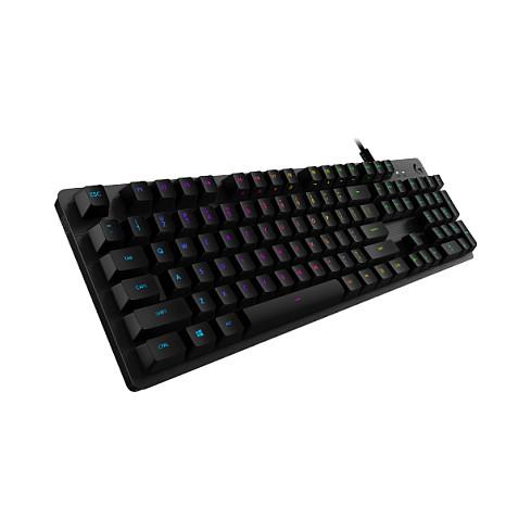 Tastierë Gaming Logitech G512 Carbon, Mekanike, GX Brown Tactile, RGB LIGHTSYNC, USB Passthrough, USB me Kabllo – Zezë - 4