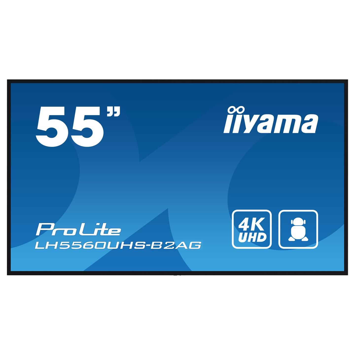 Digital Signage, iiyama ProLite LH5560UHS-B2AG, 54.6", 4K UHD, VA, Android 11, Wi-Fi, 3xHDMI, USB, RJ45 - Zezë - 2