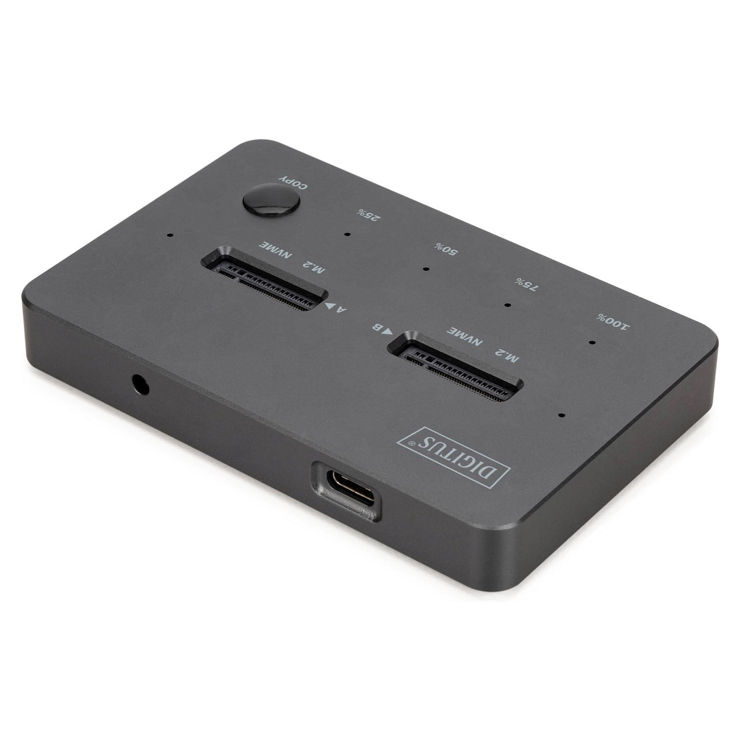 Docking Station DIGITUS DA-71545-1, për 2x SSD M.2 NVMe, USB 3.2 Gen 2, 10 Gbps, Offline Clone - Zezë - 5