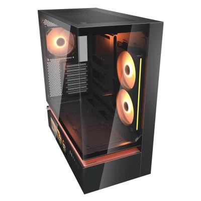 Kasë PC COUGAR CFV235 Vision / Mid Tower / ATX / 2x 120mm + 3x 140mm Fan Support / Tempered Glass / 9.16" LCD / 360mm Radiator / ARGB - Zezë - 2