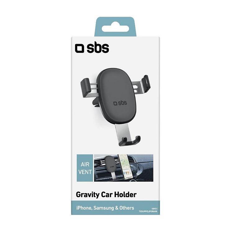Mbajtëse për Telefon SBS Gravity, Grilë Ventilimi, Mbyllje Automatike - Zezë - 6
