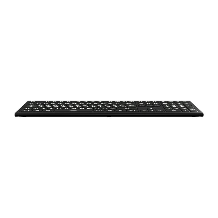 Tastierë Me kabllo Logickeyboard Largeprint ASTRA 2 / LKB-LPWB-A2PC-DE / 109 Keys / USB + USB 3.0 Hub / QWERTZ German / Backlit / Numpad - Zezë - 4