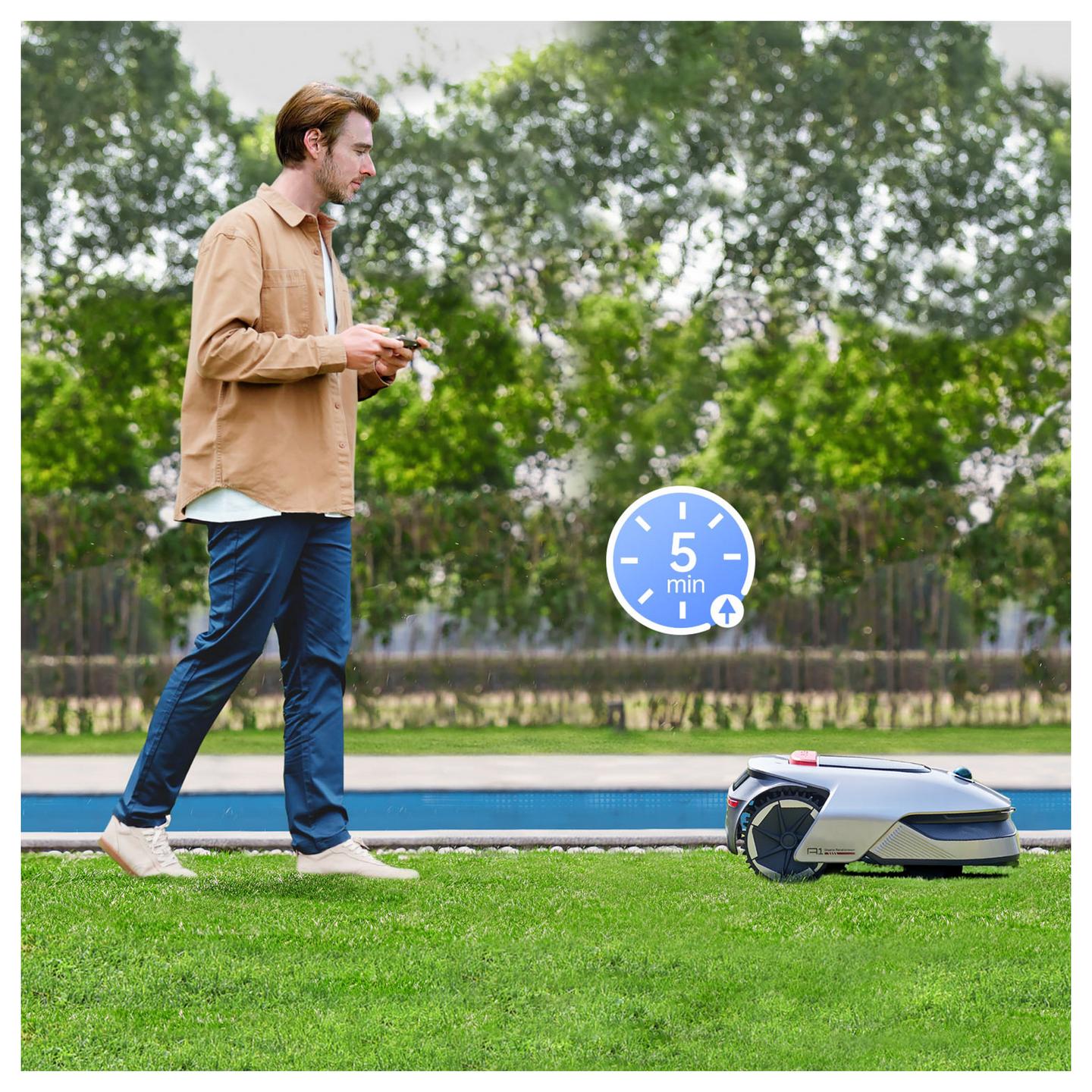 Kositës Robotike Dreame A1 Pro, 2000m², OmniSense 3D, LiDAR, 22cm, 3–7cm, 5Ah, 45%, IPX6, App - Gri, Zezë - 4