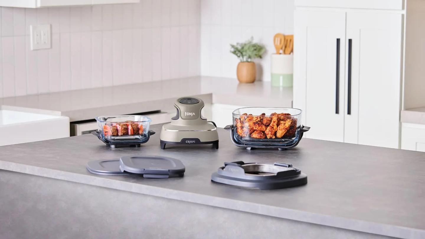 Fryer SharkNinja CRISPi, FN101EUST, 1700W, 1.4L + 3.8L, 4 funksione, enë qelqi - Gri/Zezë - 3