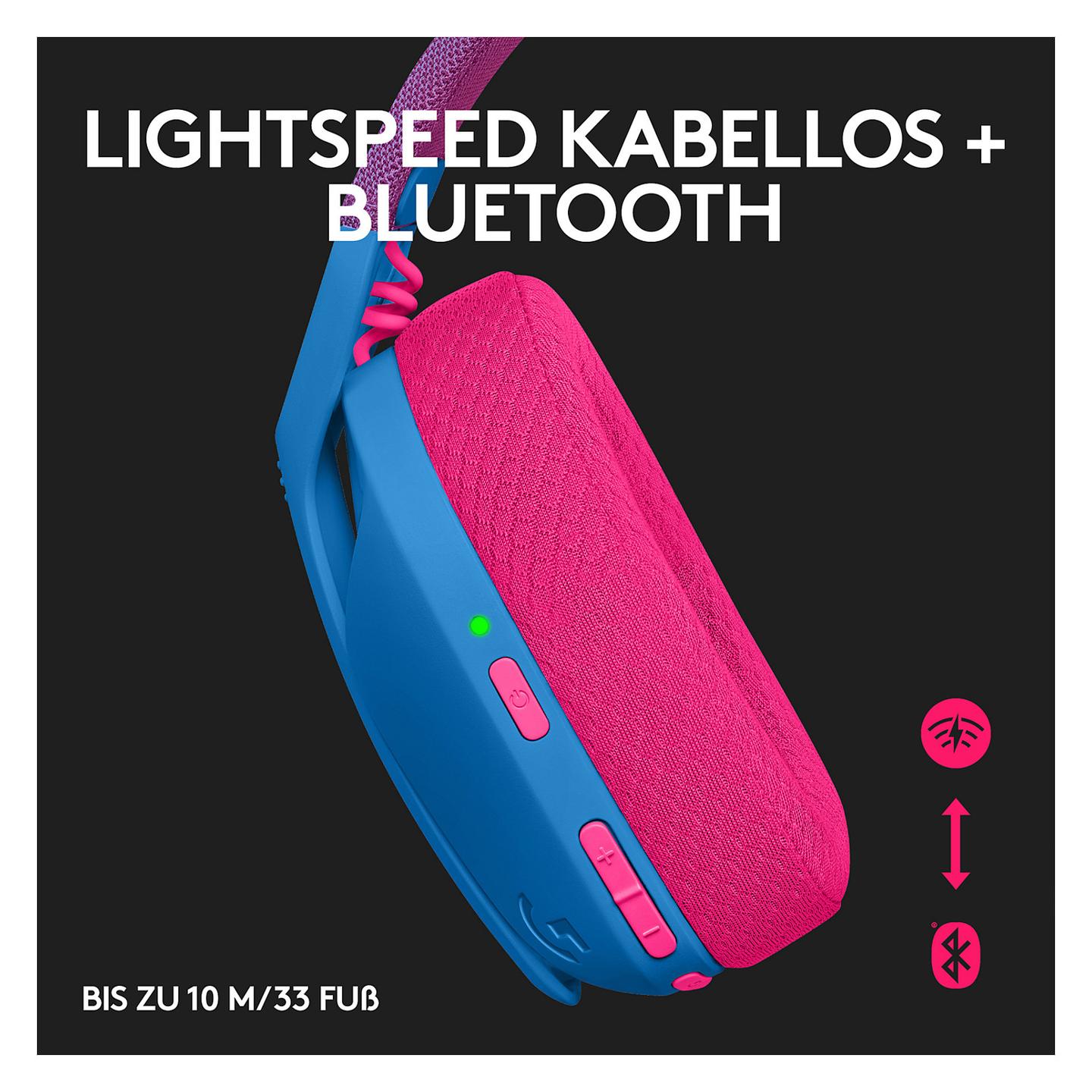 Kufje Gaming Logitech G435 LIGHTSPEED / Wireless / Bluetooth - Blu/Rozë - 10