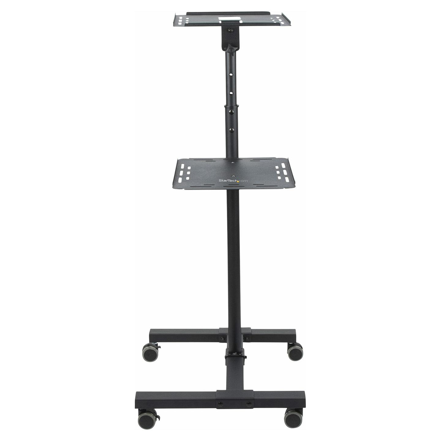Karrocë Mobile për Projektor dhe Laptop StarTech.com ADJPROJCART, 2 Rafte, 10kg për Raft, Lartësi e Rregullueshme, ±12°, 4 Rrota - Zezë - 10