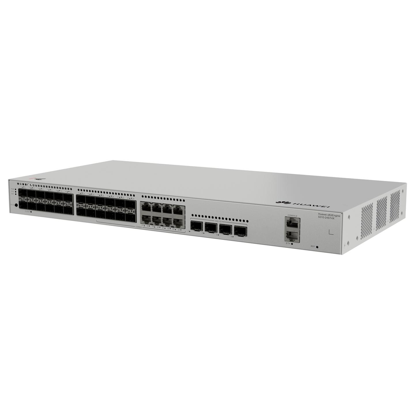 Switch Huawei eKitEngine S310-24ST4X, 16x Gigabit SFP, 8x Gigabit RJ45/SFP Combo, 4x 10G SFP+, 128Gbps, Layer 3 Managed, Rack 1U - Hiri - 3