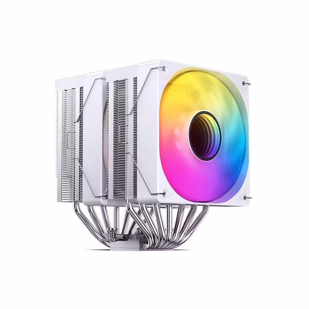 Ftohës për Procesor Jonsbo CR-3000E / Dual Tower / 260W TDP / 6×6mm Heatpipe / 2×120mm PWM Fan / ARGB / LGA115x/1200/1700/1851 / AM4/AM5 – Bardhë