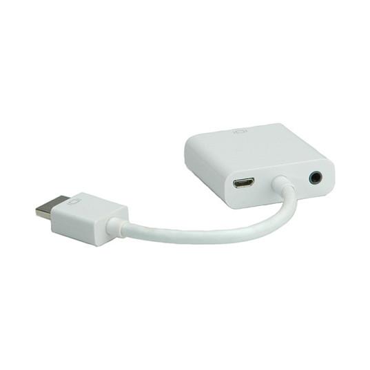Adapter ROLINE 12.03.3114 / HDMI në VGA (D-Sub) / Full HD / Aktiv / 150mm - Bardhë - 3