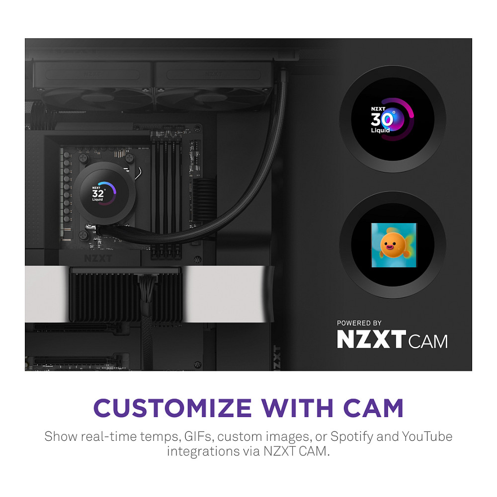 Ftohës për Procesor NZXT Kraken Plus 280 / 280mm / AIO / RGB / LCD - Zezë - 5