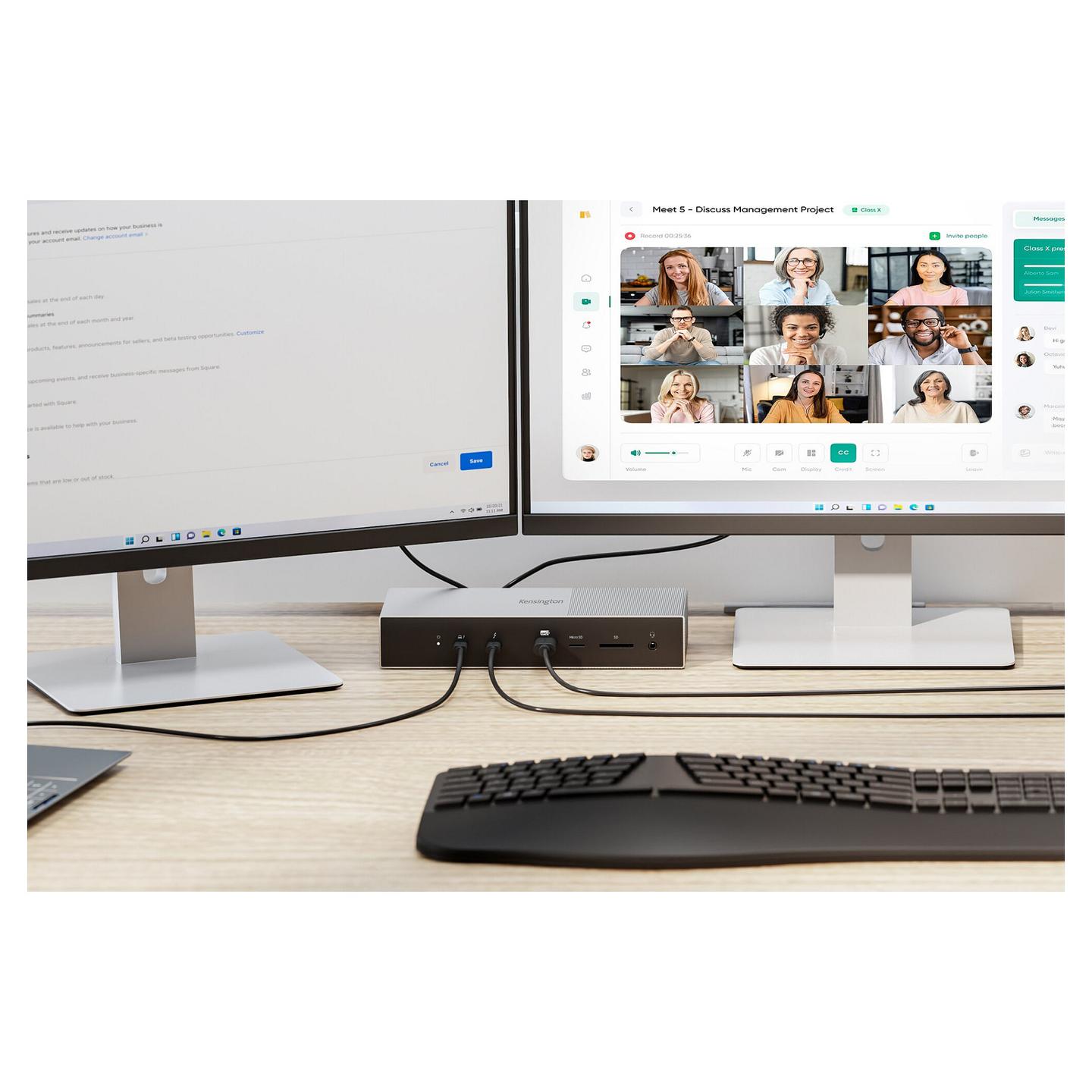 Docking Station Kensington SD5000T5 EQ, Thunderbolt 5, 3× Video, USB-A, USB-C, Gigabit Ethernet, SD, microSD, PD 140 W – Zezë, Gri - 16