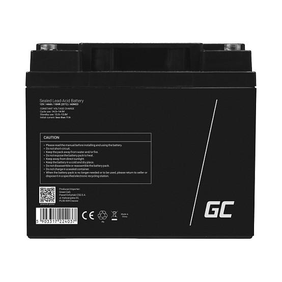 Bateri AGM Green Cell AGM23, 12 V, 44 Ah, VRLA, pa mirëmbajtje – Zezë - 2