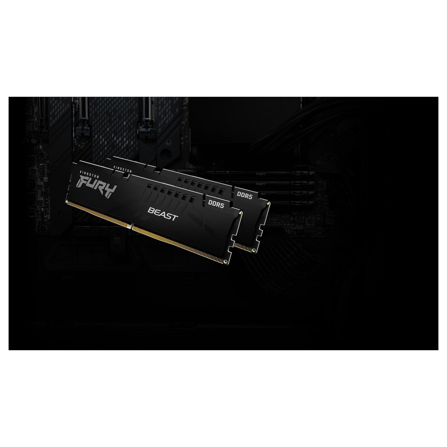 RAM Memorie DDR5 Kingston FURY Beast, 64GB (4x16GB), DIMM, 6000MHz, CL40, 1.35V, 288-pin, XMP 3.0 - Zezë - 8