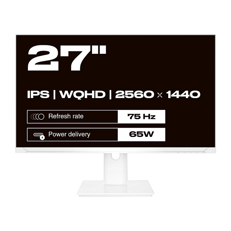 Monitor JapanNext / 27"/ Quad HD IPS / LED / 75Hz / 8ms / HDMI+USB+DP - Bardhë - 2