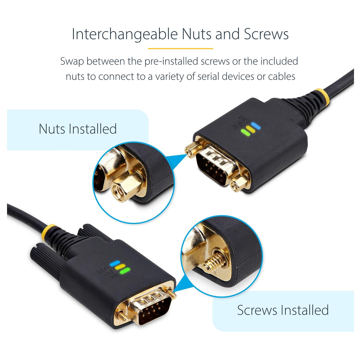 Kabllo USB StarTech.com 1P6FFC-USB-SERIAL / USB-A në DB9 RS-232 / FTDI FT232R / USB 2.0 / 921.6 Kbps / 2 m - Zezë - 11