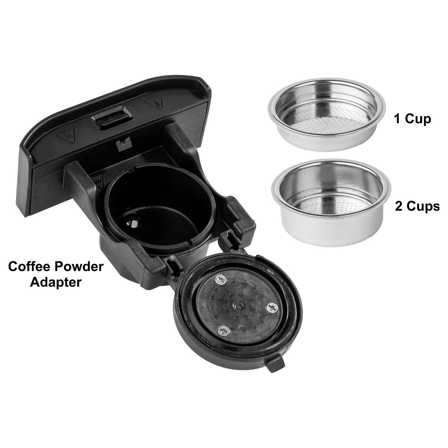 Aparat për Kafe me 5 Sisteme TORNADO TCM7042-GS, 1350 W, 20 bar, Rezervuar 1.5 L – Zezë - 16