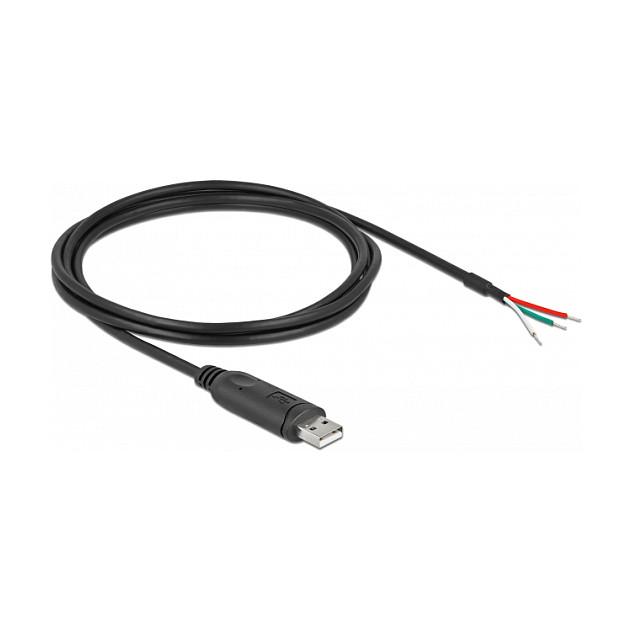 Kabllo USB DeLOCK 90428, USB-A në RS-232, 2m, USB 2.0, 230.4Kbps - Zezë - 2