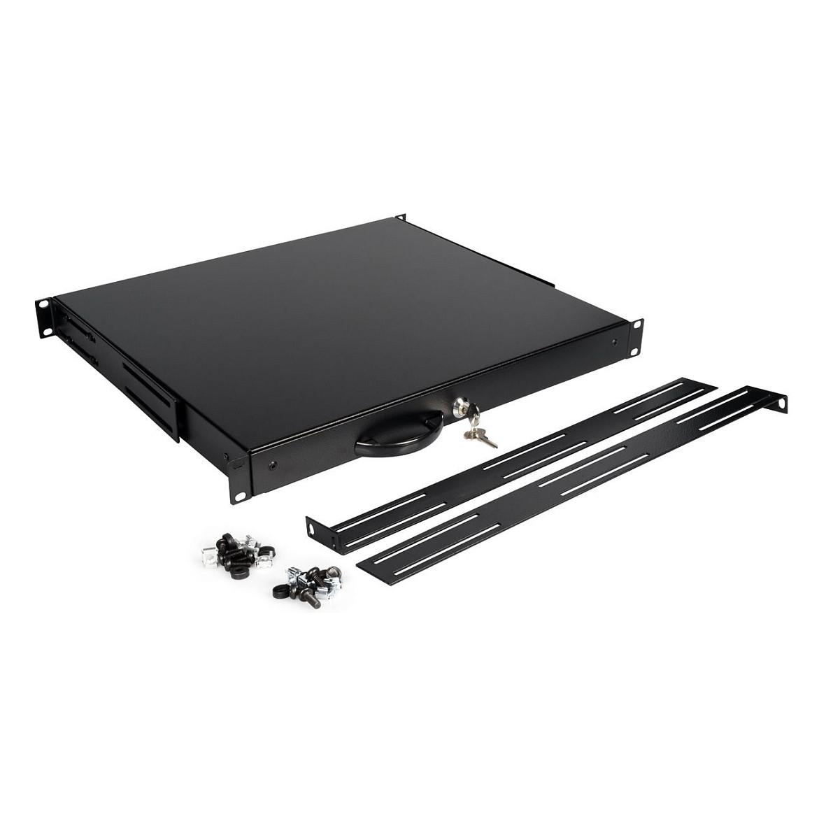 Sirtar për Tastierë ROLINE 19" / 1U / 400mm / Me Kyç - Zezë - 4