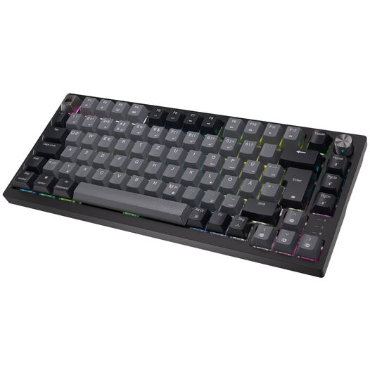 Tastierë Gaming CORSAIR K65 Plus Wireless / Mechanical / 75% / MLX Red / RGB / QWERTZ DE / 2.4GHz / Bluetooth / USB - Zezë/Hiri - 3