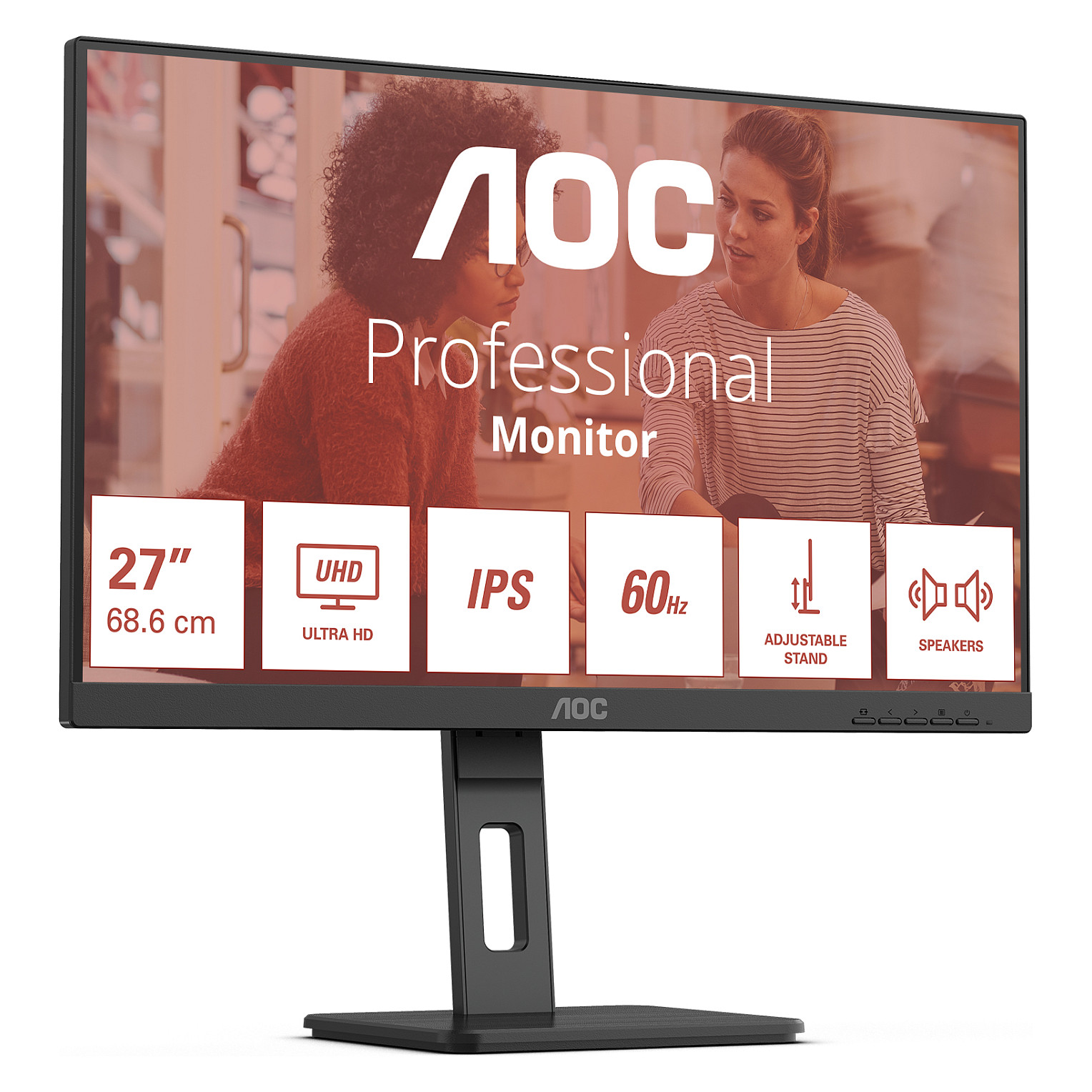 Monitor AOC U27E3UF / 27" / 4K UHD IPS / 60Hz / 4ms / HDMI+DisplayPort+USB - Zezë - 2