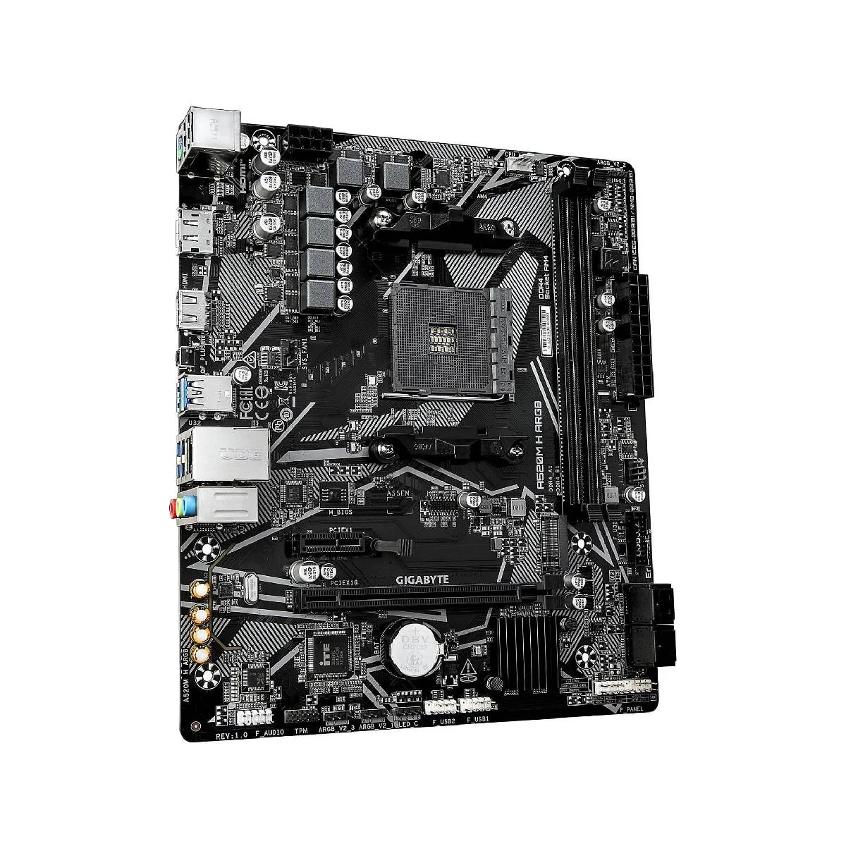 Pllakë Amë Gigabyte A520M H ARGB / AMD AM4 / A520 / DDR4 / Micro-ATX / 1GbE LAN - 2
