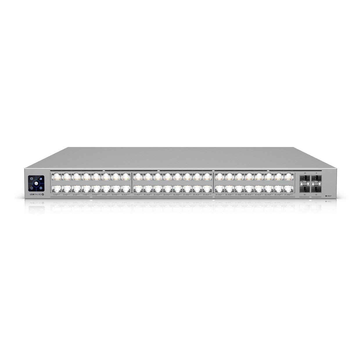 Switch Ubiquiti UniFi Pro XG 48 PoE, 16x 2.5GbE PoE+++, 32x 10GbE PoE+++, 4x 25G SFP28, PoE 1080W, Switching Capacity 920Gbps, Layer 3 Managed, Rackmount 1U - Hiri